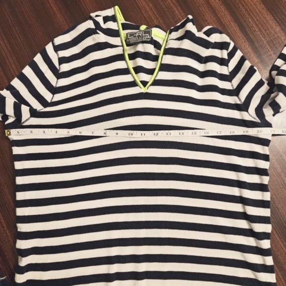 Lauren Ralph Lauren Active Navy White Stripe Waffle Knit Hoodie Navy Pant Set XL - Picture 12 of 16